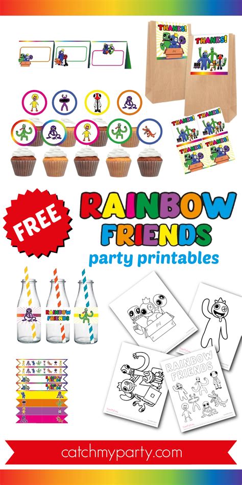 rainbow friends party room|rainbow friends printables.